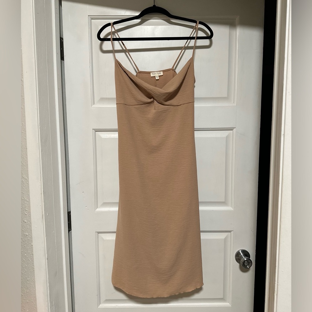 satin-like dress with chest detail